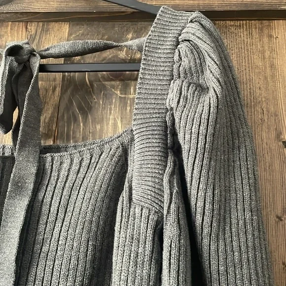 WAYF Puff Sleeve Mini Sweater Dress - Picture 5 of 6